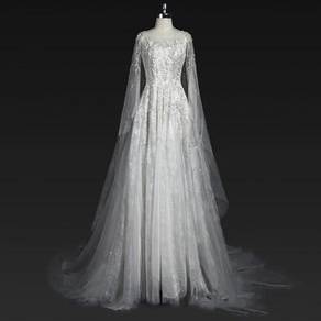 White cape wedding bridal dress gown RB1161