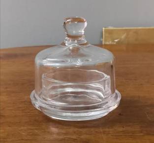 Glass condiment bowl with lid