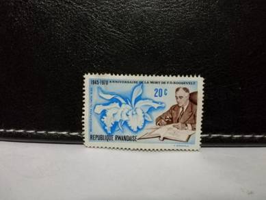 1970 Rwanda Stamp USA President Roosevelt