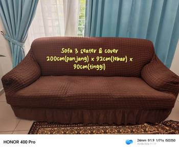 sofa homestay 3 seater siap cover