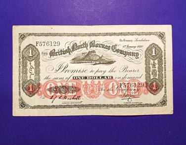 British North Borneo Company one Dollar 1930.