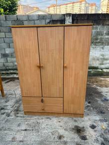 4ft Almari Baju 3 Door Wardrobe Cupboard Drawer