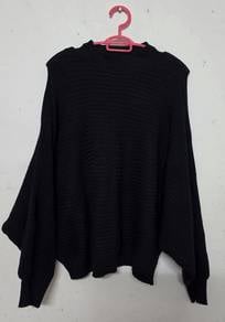 Sweater Knit Hitam Preloved 