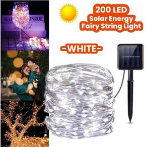 WHITE SOLAR LiGHT 200 LEDs 20M LAMPU GARDEN LAMPS