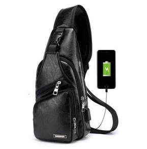 [12.12] Black Chest Bag Crossbody Backpack Beg