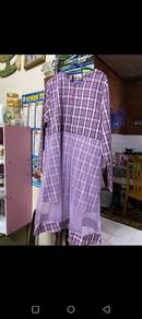 Baju kebarung Plaid Peplum baju kurung