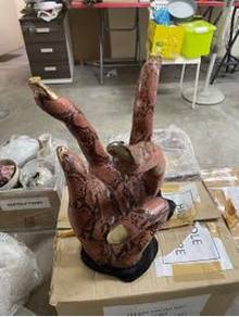 Unique Snake Skin Pattern Hand Sculpture Decor