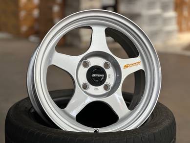 NEW 15 AOW Spoon Silver Rim Myvi EK EF City Jazz
