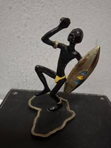 Vintage Brass Figurine African Warrior