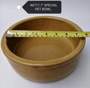 Clay Ceramic Pet Food Water Bowl 6717 7inch Smooth