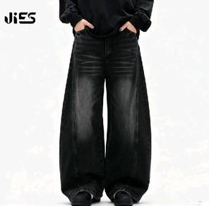 (JIES) Baggy Jeans - BlackGrey