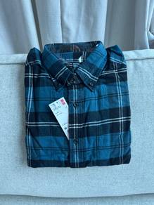 Uniqlo Blue Fannel Check Shirt M - New