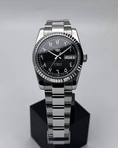 Custom Seiko Mod 36mm Triple Arabic Black Datejust