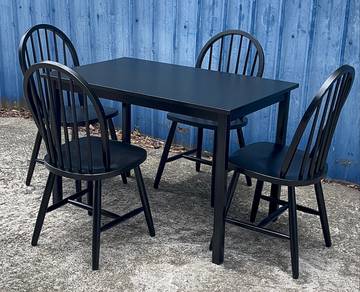 Wooden Dining Table Set + 4 Chairs/ Meja Makan Set