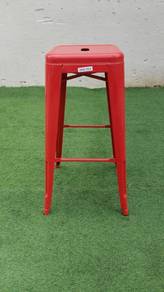 YE70M Kerusi Tinggi Besi Metal Bar Stool Chair Red
