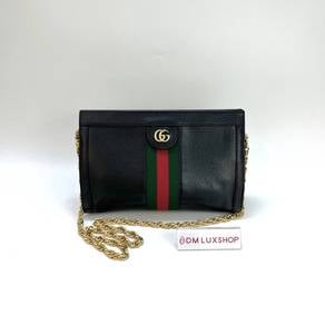 Preloved Gucci Black Ophidia Chain Shoulder Bag