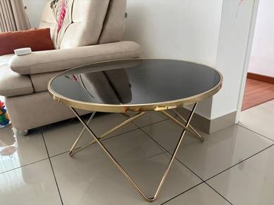 Acero Round Coffee Table (Black) – Modern Tempered
