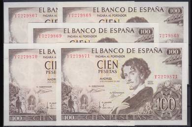 Spain 100 Pesetas Banknotes 1965 - Pick P150  unc