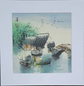 ClearanceRM48 Watercolor Stone Bridge Riverside II
