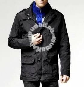 B0767 BLACK MULTi-POCKET RAIN COAT SWEATER JACKET