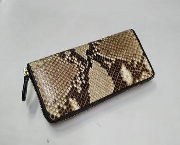 Genuine Real Anaconda Snake Skin Leather Double