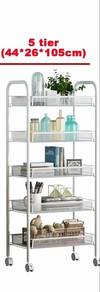 5 tier white storage rack