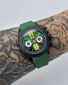 Custom Seiko Mod 39.5mm DiW GT Green Daytona Quart