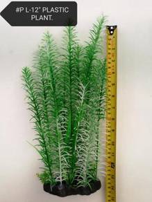 PL12 12inch Plastic Plant Aquarium Fish Ikan Deco