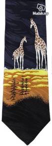 Giraffe Animal Dark Blue Cartoon Fancy Neck Tie