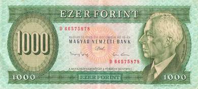 Hungary 1000 Forint Banknote 1993 - P 176b  vf