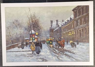 Impressionist City Street Scene Reproduction