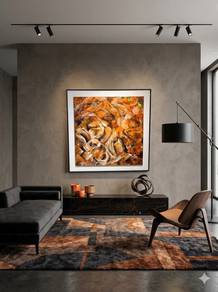 100L x 100H Wild Ochre Dance - Canvas, Wall Art