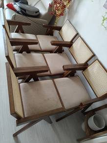 Used Rattan and Solid Rubber Wood Chair