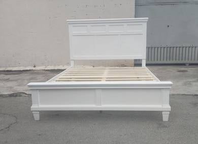 BK-09QW NEW Katil Kayu Getah Queen Solid Bed Frame