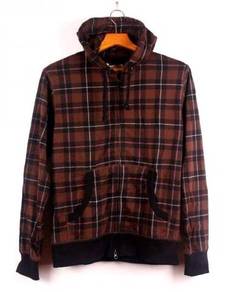 A0383 DARK BROWN RETRO STYLE HOODiE SWEATER JACKET