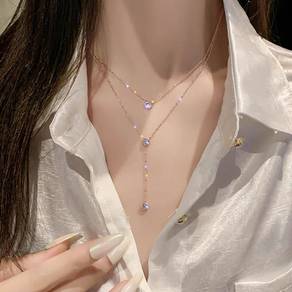 3 layer rose gold necklace