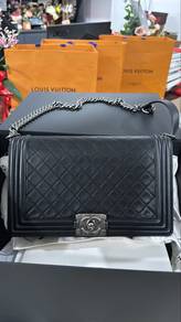 Authentic Chanel Black Boy New Medium Calfskin Bag