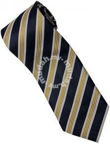 EDB12 Blue Gold White Striped Formal Neck Tie