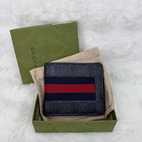 Authentic Gucci Black Web Supreme Bifold Wallet