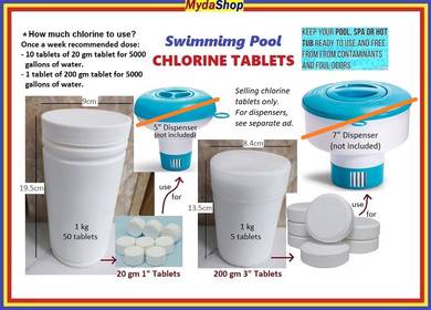Swim Pool  1 Inch n 3 Inch Chlorine Tablet. Klorin