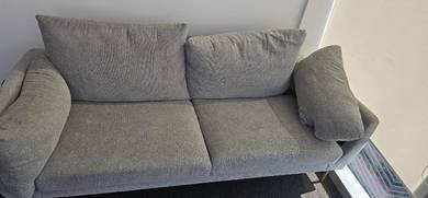 Comfortable Grey 2-Seater Fabric Sofa