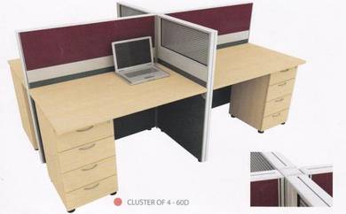 Office Table Workstation partition for 4 Pax