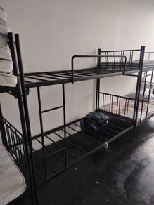 Black Steel Double Decker Bed Frame TF780