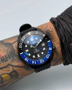 Custom Seiko Mod 44mm Black MarineMaster300 Batman