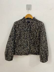 Banana Republic FW17 Leopard Wool Cropped Jacket