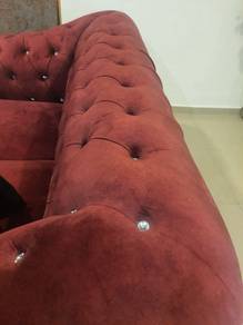 Sofa Maroon Velvet 3+2 