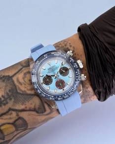 Custom Seiko Mod 39mm Clear Light Blue Plastic