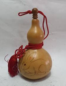 Japanese Hyotan Natural Gourd Sake Bottle Brown Lu