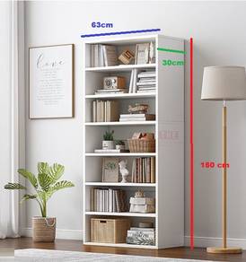 Almari Buku Putih - White Bookshelf 150cm