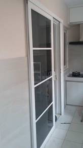 Pintu Sliding Gantung Kace Dapur Aluminum-Kace